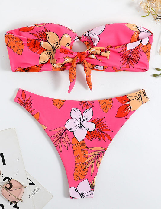 Claudia® | Floral Print Bikini With Bandeau Bra