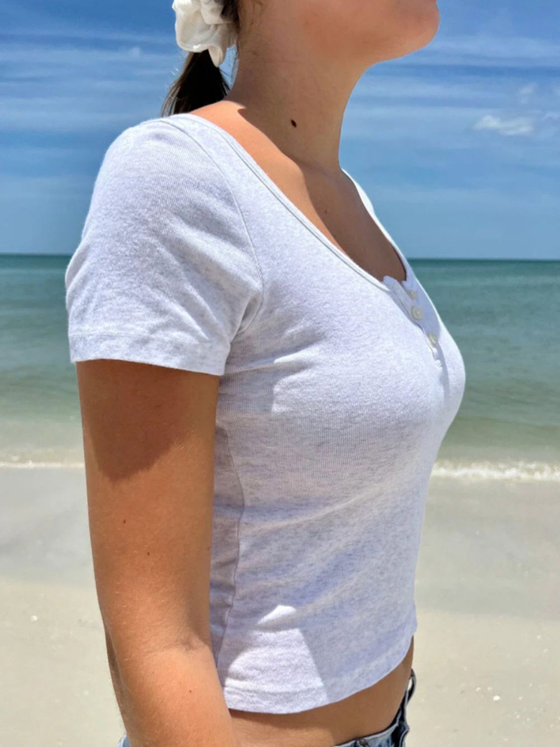 Leticia® | Short sleeve t-shirt with button detail