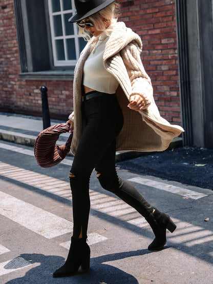 Leila® | Short plush teddy coat with hood