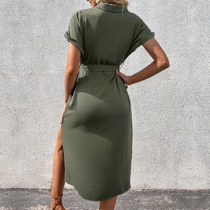 Lina® | Chemise midi dress with lace