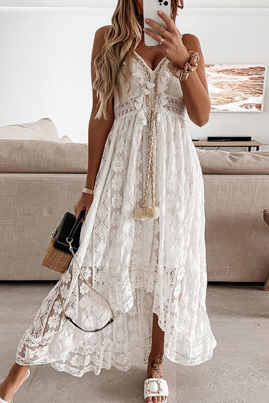 Lina® | Midi dress in mullet with lace and ruffles
