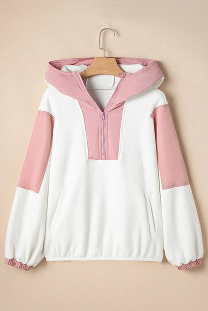 Leire® | Color block, long sleeve, half zip hoodie