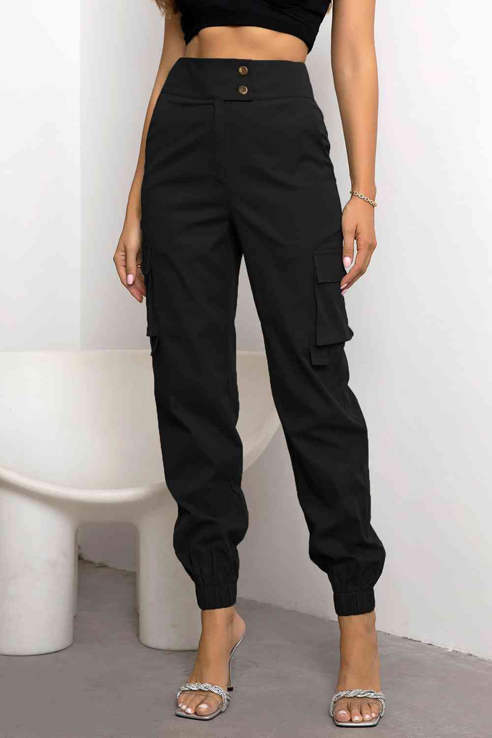 Leslie® | High-Waisted Casual Cargo Jogger Pants