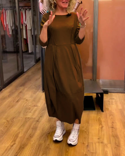 Abigail® | Slimming dress with a round neckline