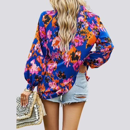 Lesley® | Blouse With V-Neck And Abstract Print