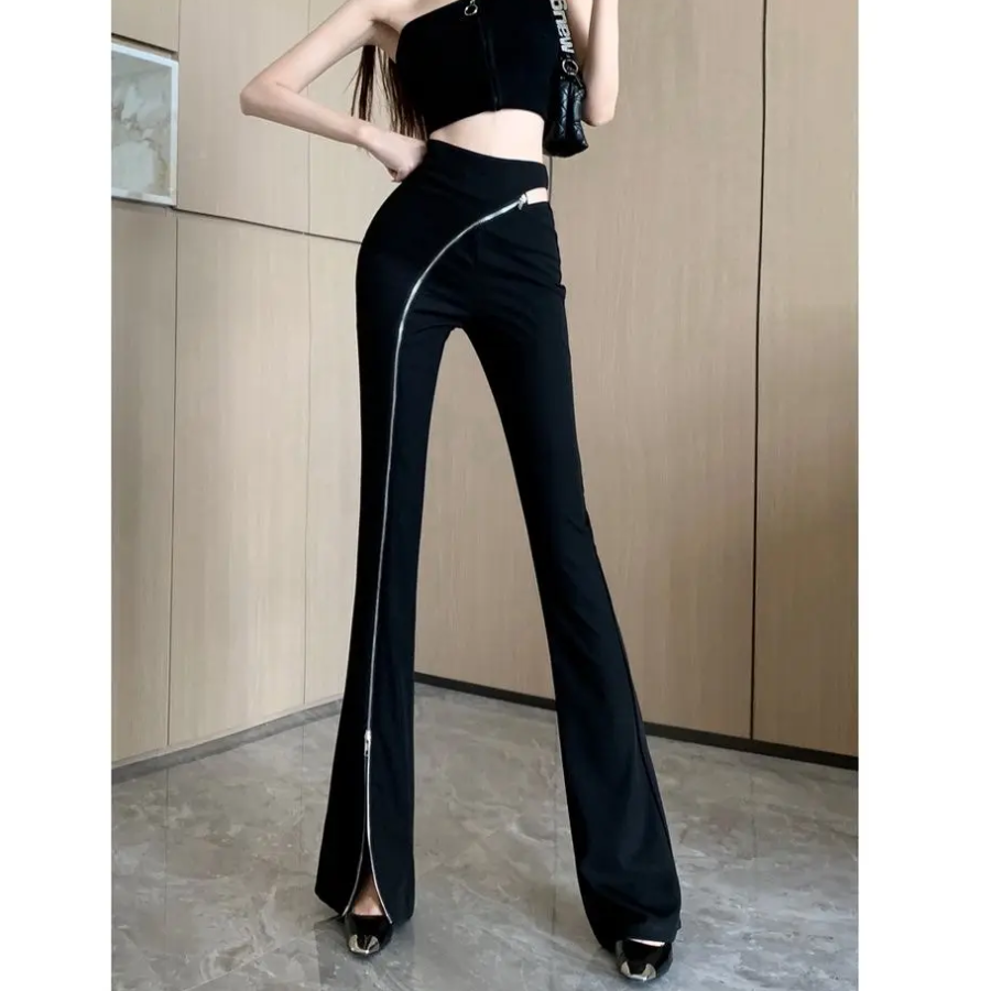 Abigail® | Bootcut trousers women's high-waist bootcut trousers with asymmetrical zip