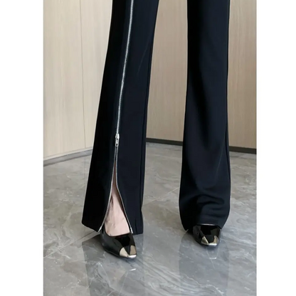 Abigail® | Bootcut trousers women's high-waist bootcut trousers with asymmetrical zip