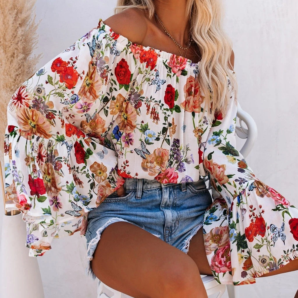 Leticia® | Trendsetting One-Shoulder Blouse With Flared Sleeves