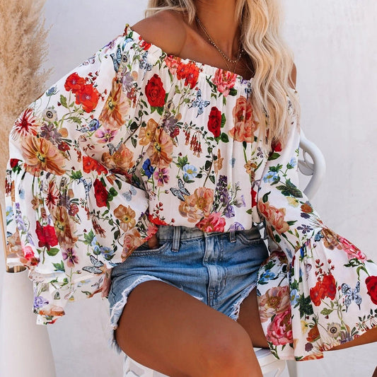 Leticia® | Trendsetting One-Shoulder Blouse With Flared Sleeves