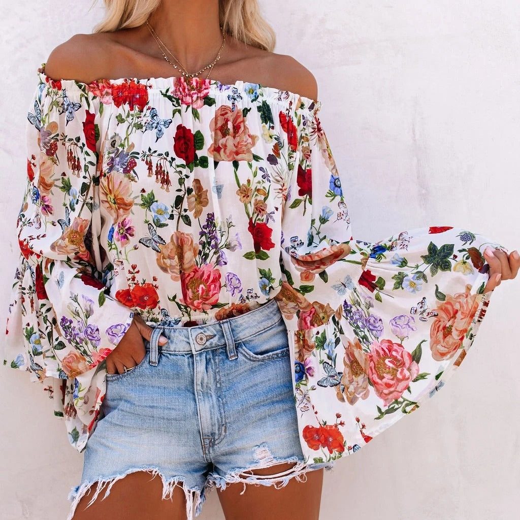 Leticia® | Trendsetting One-Shoulder Blouse With Flared Sleeves