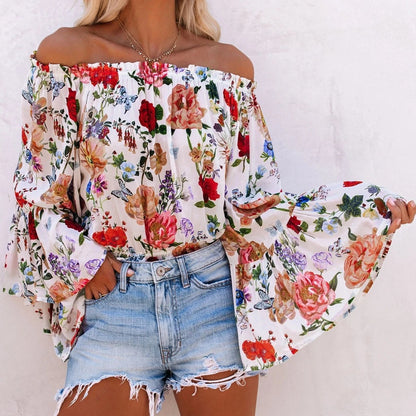 Leticia® | Trendsetting One-Shoulder Blouse With Flared Sleeves