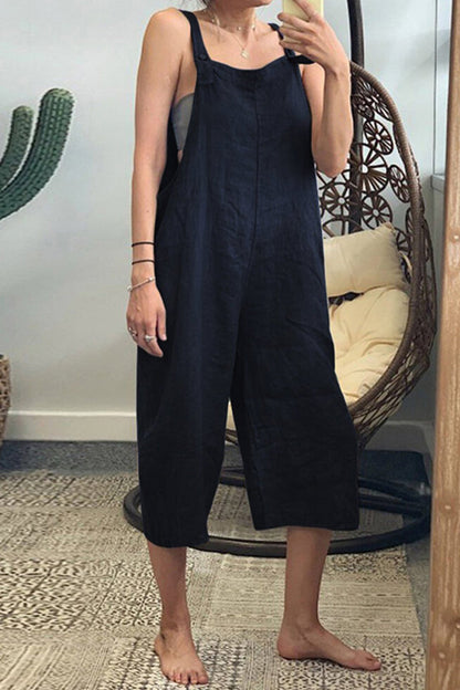 Leire® | Casual simple solid patchwork square collar jumpsuits