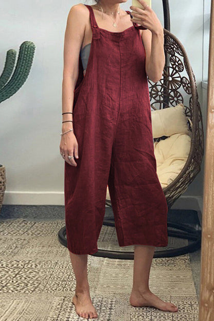 Leire® | Casual simple solid patchwork square collar jumpsuits