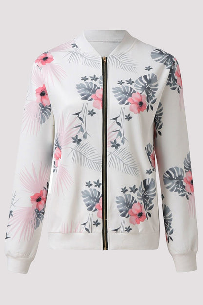 Zoe® | Casual outerwear with floral patchwork and O-neck