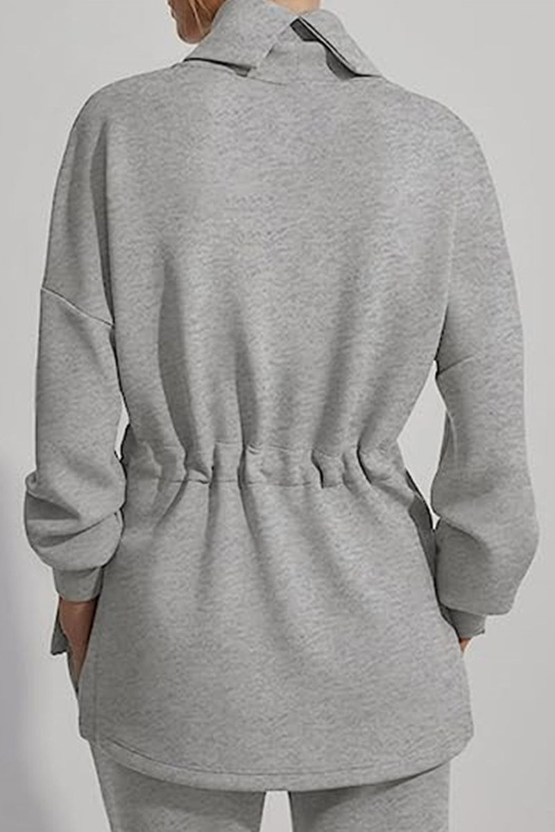 Danna® | Casual solid color drawstring half turtleneck sweaters