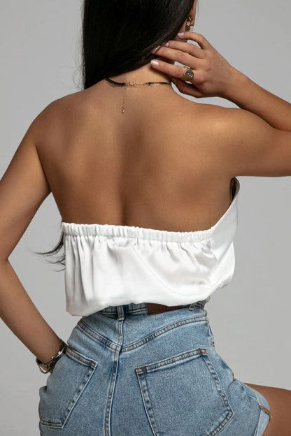 Sabrina® | Sexy solid backless halter tops