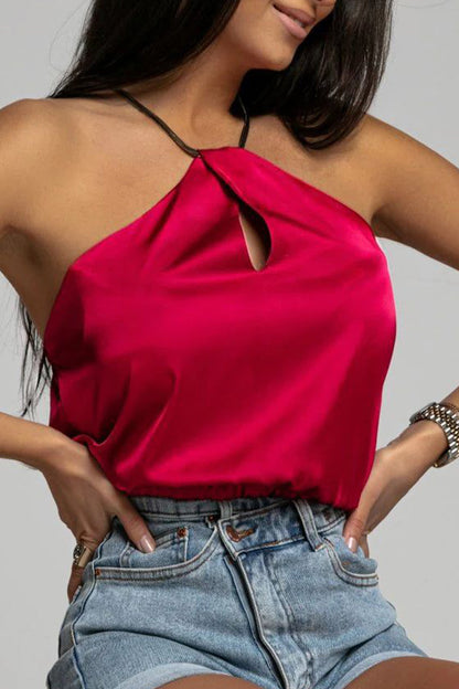 Sabrina® | Sexy solid backless halter tops