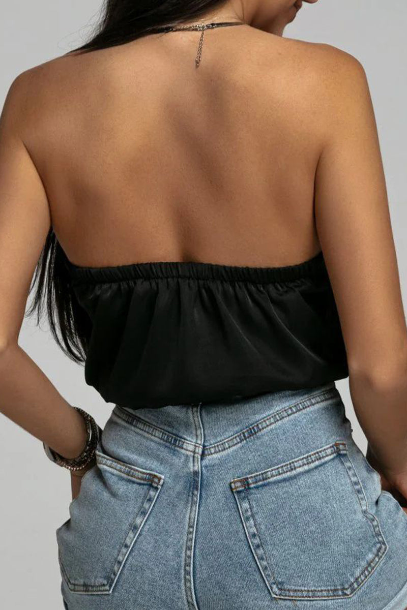 Sabrina® | Sexy solid backless halter tops