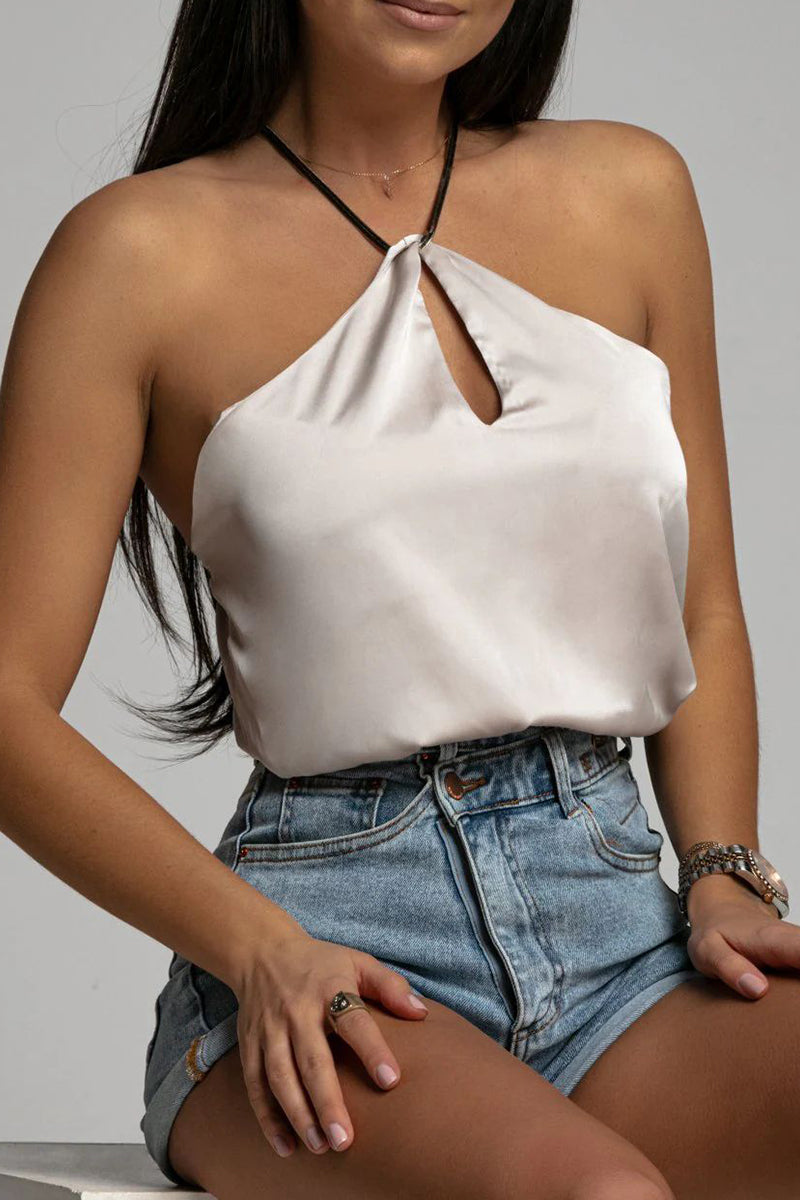 Sabrina® | Sexy solid backless halter tops