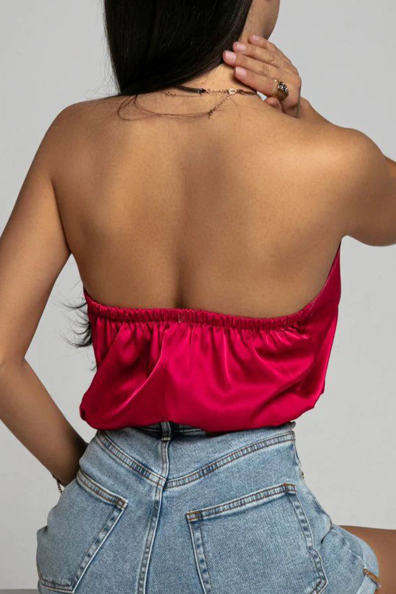 Sabrina® | Sexy solid backless halter tops