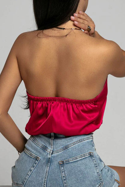 Sabrina® | Sexy solid backless halter tops