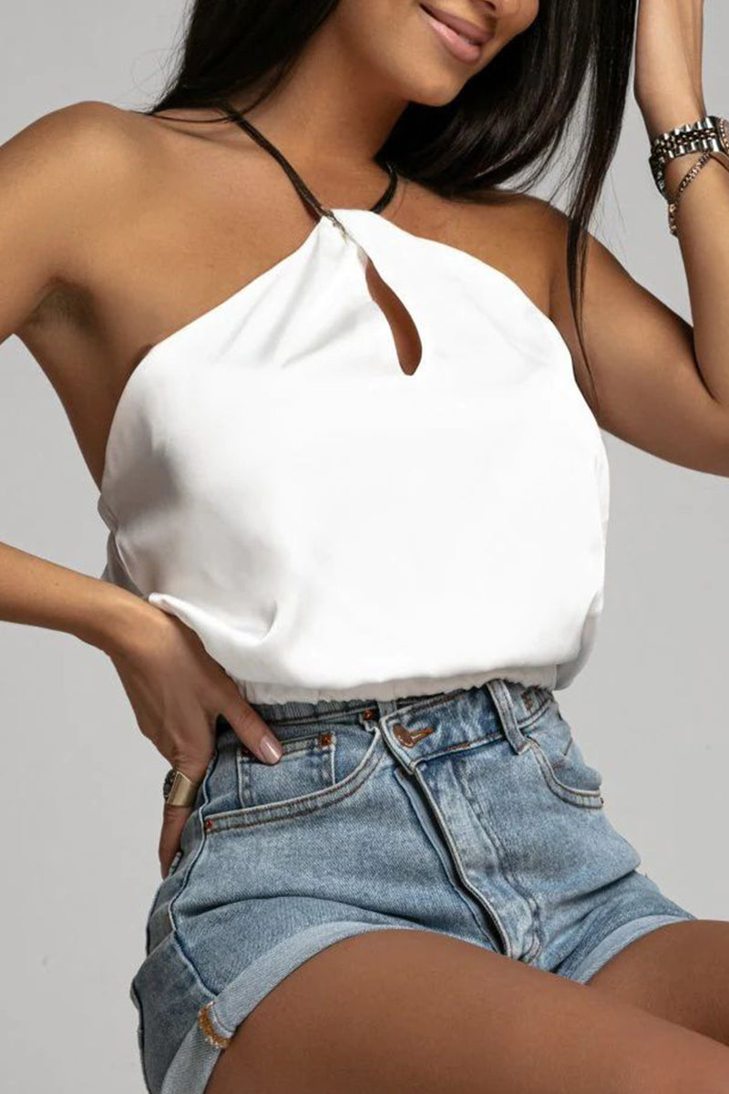 Sabrina® | Sexy solid backless halter tops