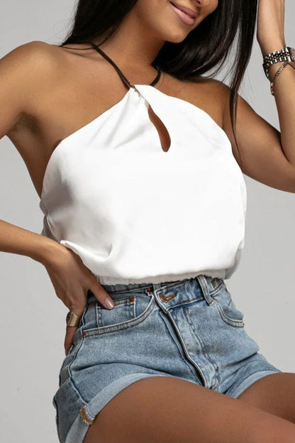 Sabrina® | Sexy solid backless halter tops