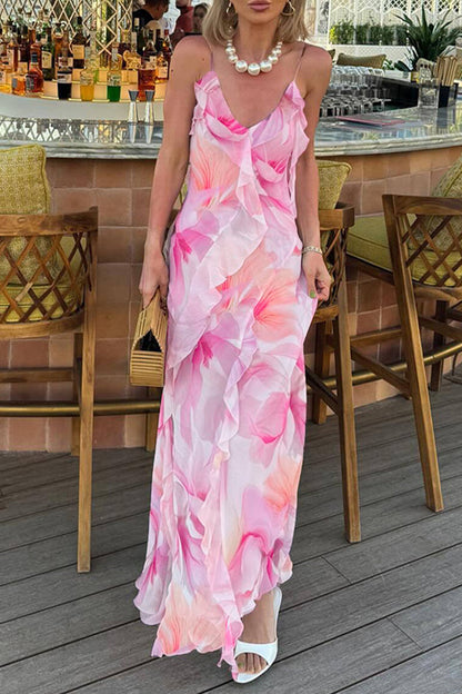 Adriana® | Backless ruffle dress