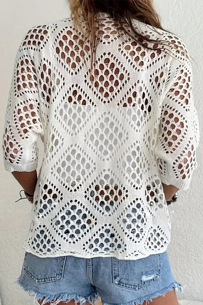 Mabel® | Casual Daily Solid Color Hollow Out V-Neck Sweaters (5 Colors)