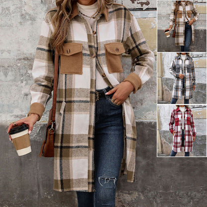 Leticia® | Checked long winter coat