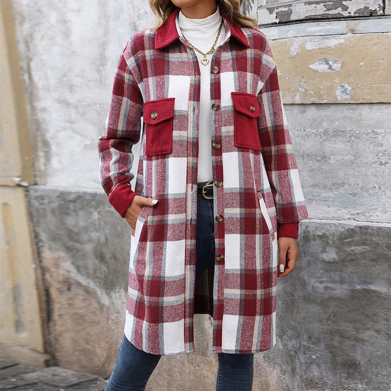 Leticia® | Checked long winter coat