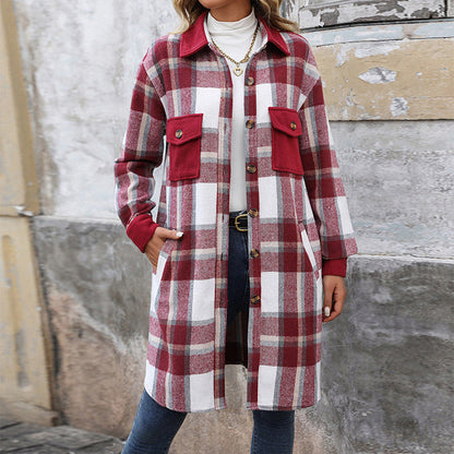 Leticia® | Checked long winter coat