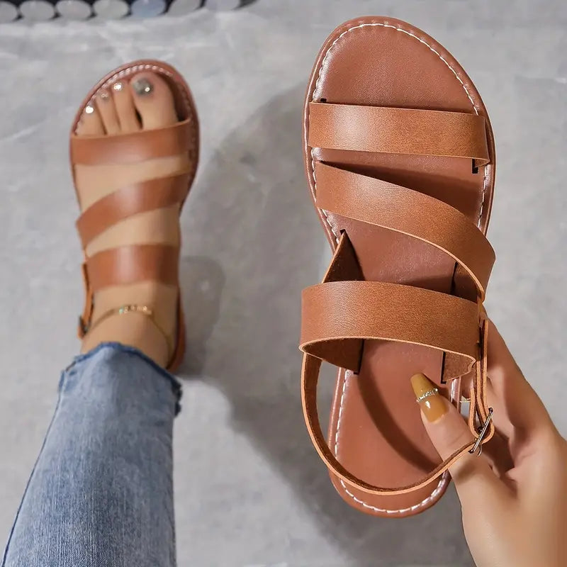 Tori® | Ankle Strap Beach Flats Sandals