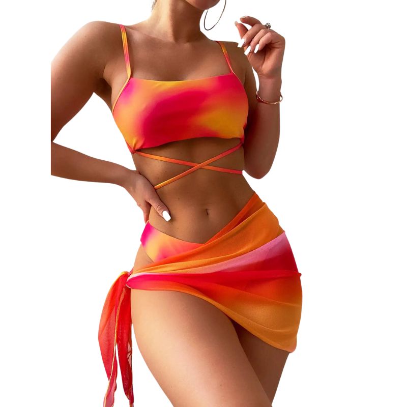 Bonaria® | 3-Piece Bikini Swimsuit With Laces And Beach Skirt