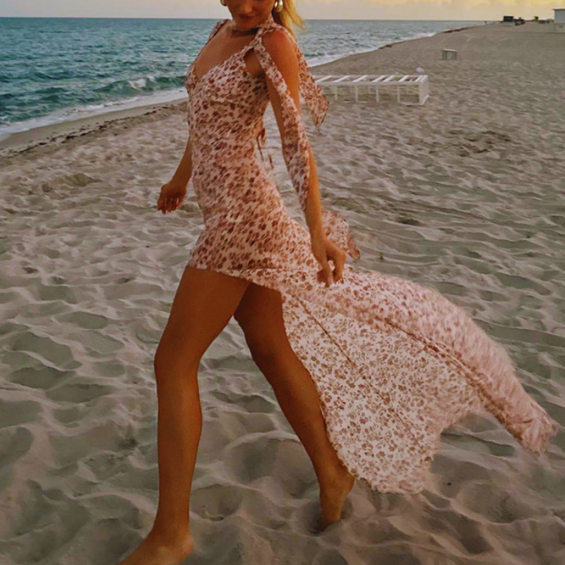 Leire® | Boho halter dress with floral print