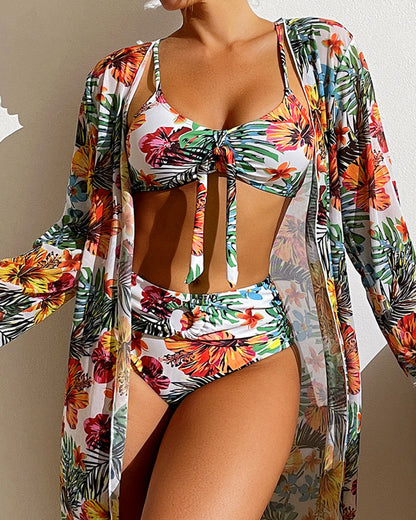 Daphne® | Three-piece floral bikini set