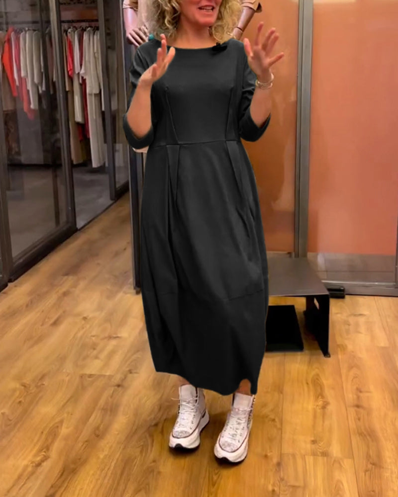 Abigail® | Slimming dress with a round neckline