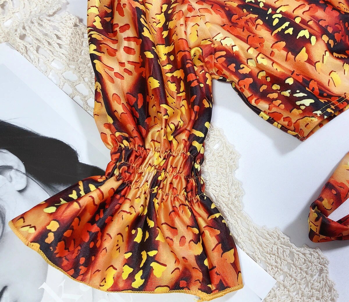 Isidora® | Printed Bikini With Puffy Sleeves