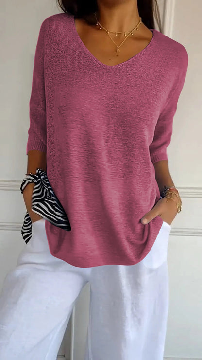 Lydia® | V-neck knitted top