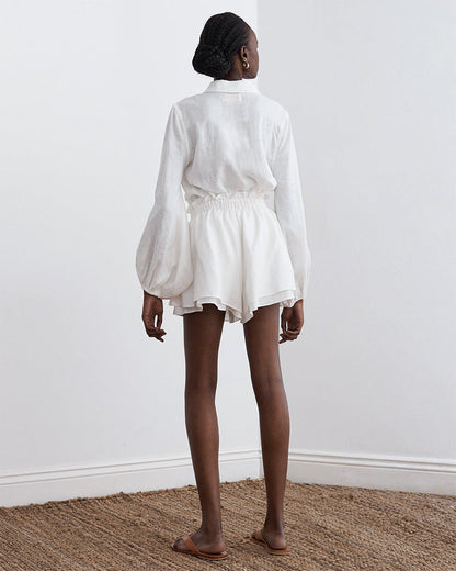 Adelina® | Cotton shirt and shorts set