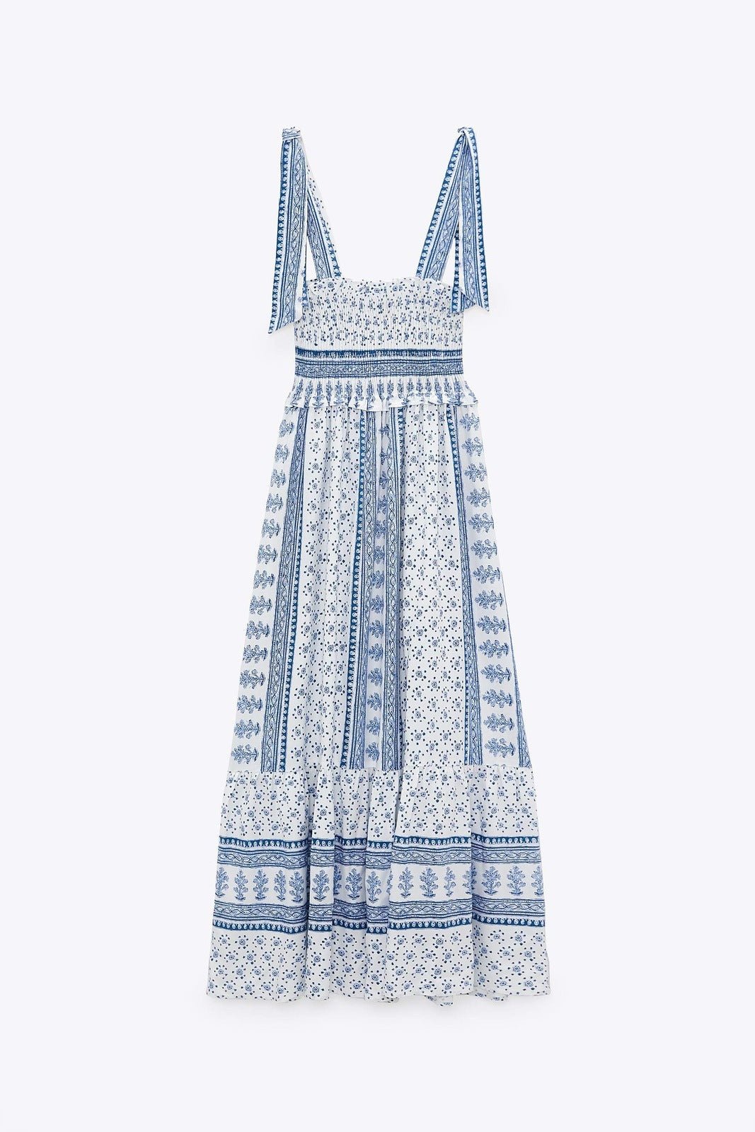Leonor® | Printed Midi Dress With Gathered Straps