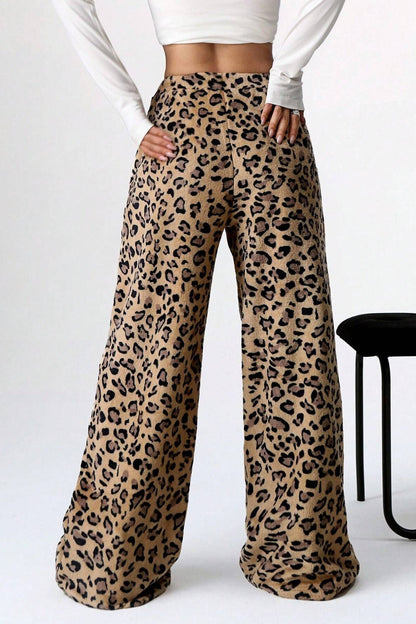 Leticia® | Wide leg leopard print trousers