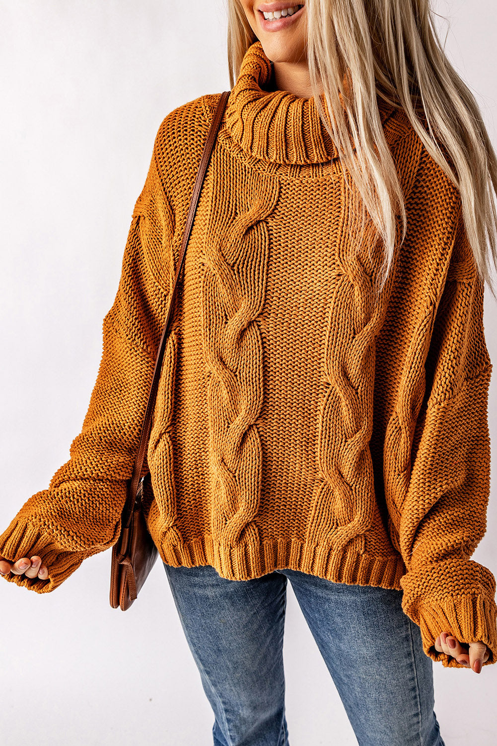 Zoe® | Grove cable knit turtleneck sweater