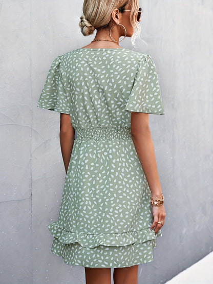 Lina® | Polka dot dress with ruffle sleeves