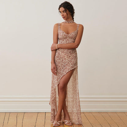 Leire® | Boho halter dress with floral print