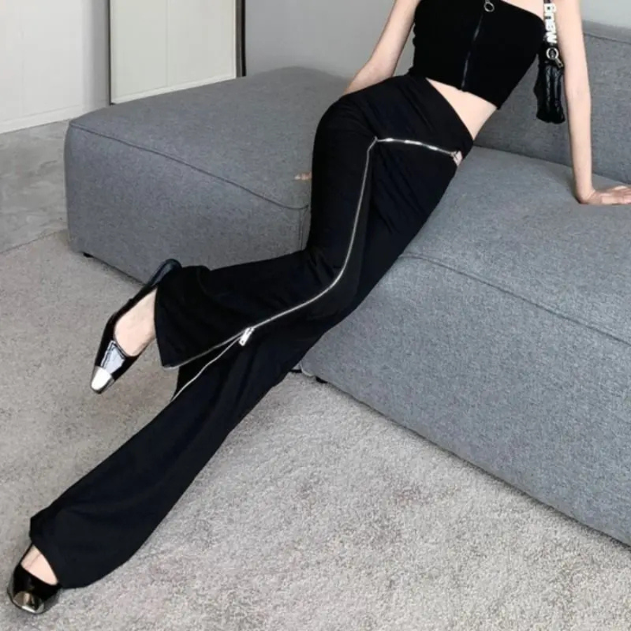 Abigail® | Bootcut trousers women's high-waist bootcut trousers with asymmetrical zip