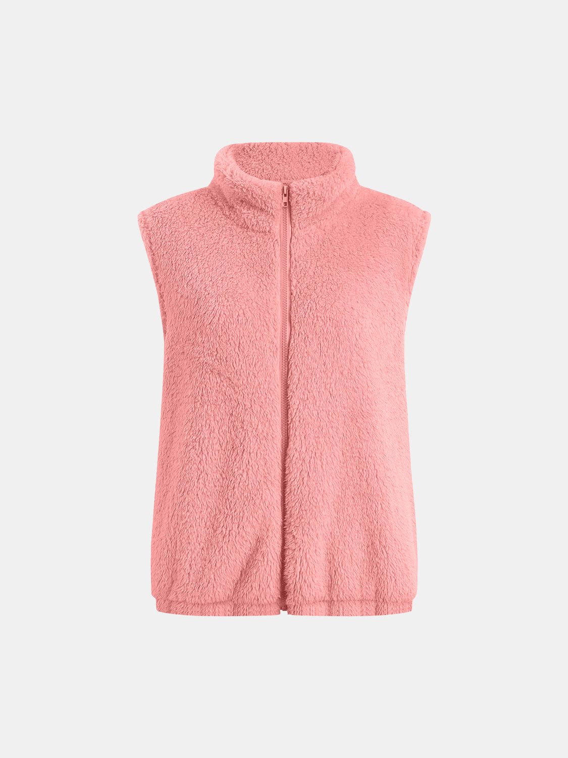Leonor® | Fluffy vest coat with zip closure and full size pockets
