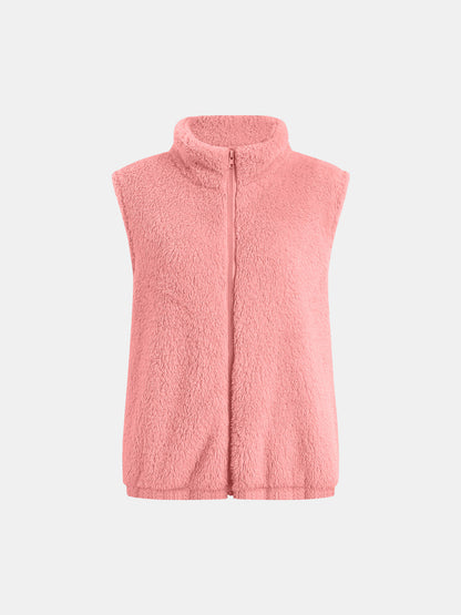 Leonor® | Fluffy vest coat with zip closure and full size pockets