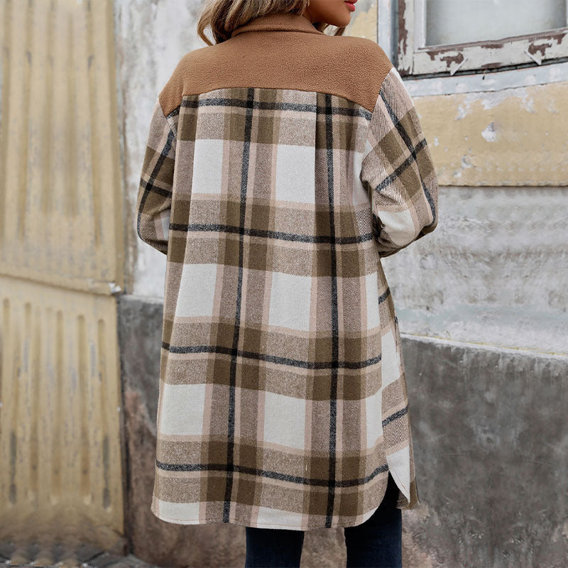 Leticia® | Checked long winter coat