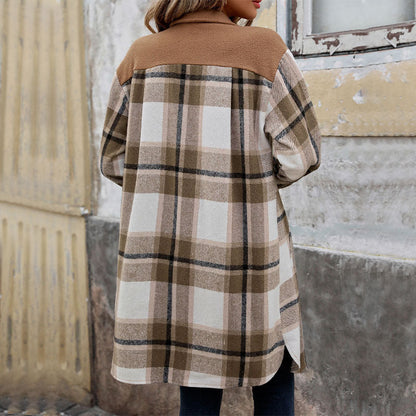 Leticia® | Checked long winter coat